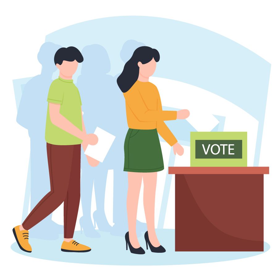 投票する人々イラスト２